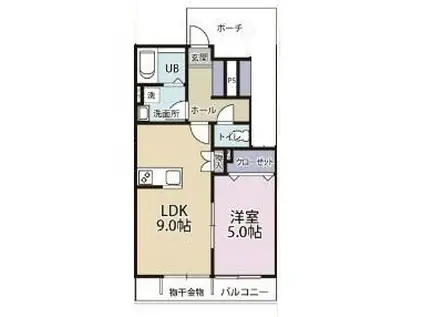 グレーシア(1LDK/1階)の間取り写真