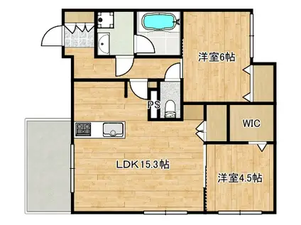 登戸ヘーベルメゾン東棟(2LDK/1階)の間取り写真
