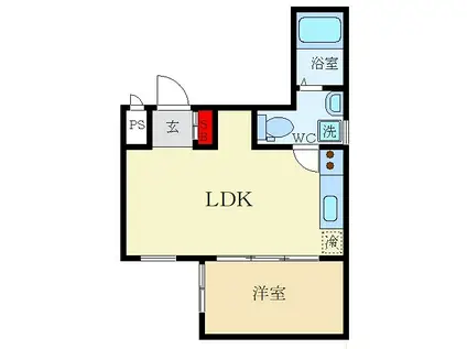 FLOWER GARDEN NEYAGAWA(1LDK/3階)の間取り写真