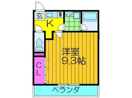 アンジェリック長尾(1K/2階)の間取り写真