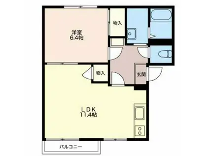 グランパルハイツ(1LDK/1階)の間取り写真