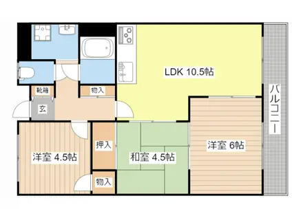 サンクリエート日辨(3LDK/2階)の間取り写真
