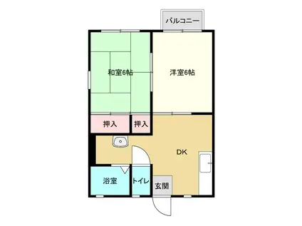 カーサレフィナード(2DK/2階)の間取り写真