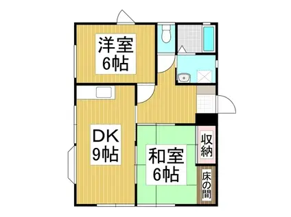 ラフォーレちの(2DK/2階)の間取り写真