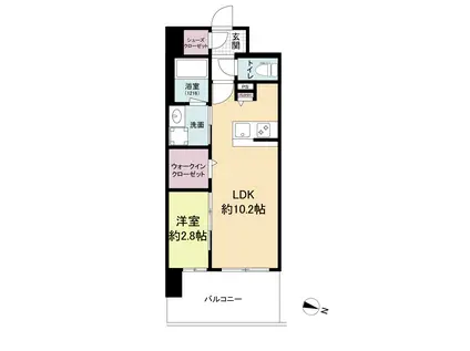 リヴェント難波サウス(1LDK/13階)の間取り写真