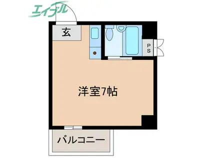 シティライフ四日市(ワンルーム/8階)の間取り写真