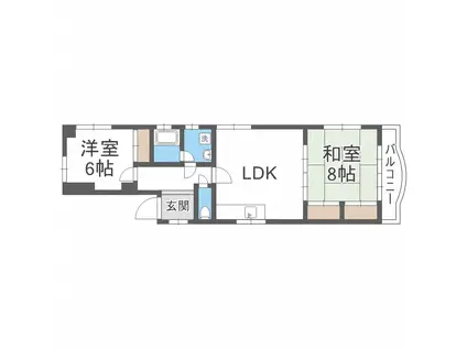 西日本保温材ビル(2LDK/4階)の間取り写真