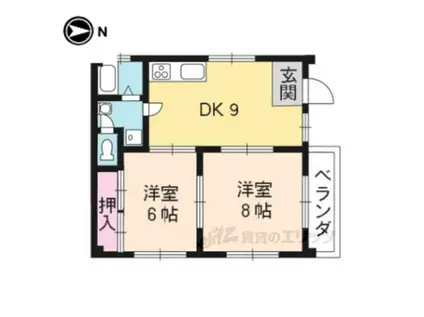 ソーレⅣ(2LDK/2階)の間取り写真