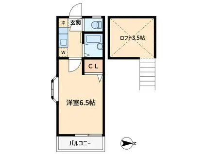 メゾンドマキ(1K/2階)の間取り写真