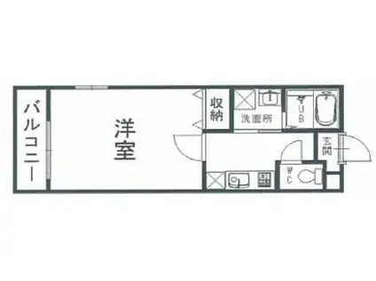 アメリア和多田(1K/1階)の間取り写真