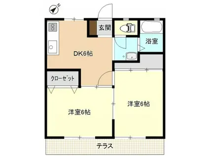 長井ハイツ(2DK/1階)の間取り写真