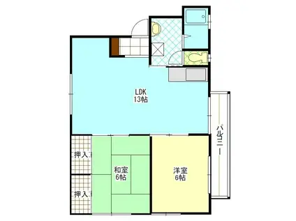 サニーハイツ伍賀II(2LDK/2階)の間取り写真