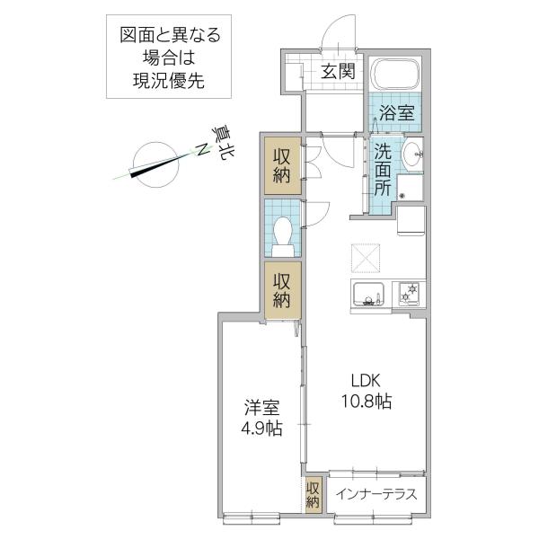 NIRVANAIII取手(1LDK/1階)の間取り写真