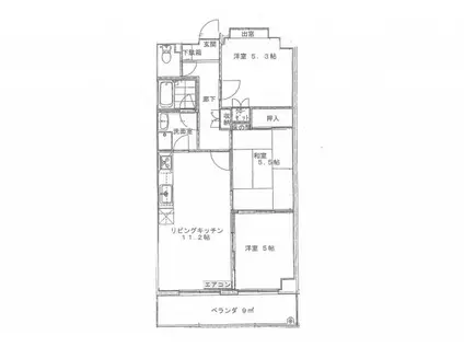 テラス細工町(3LDK/4階)の間取り写真