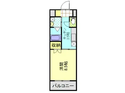 リデアル上人(1K/4階)の間取り写真