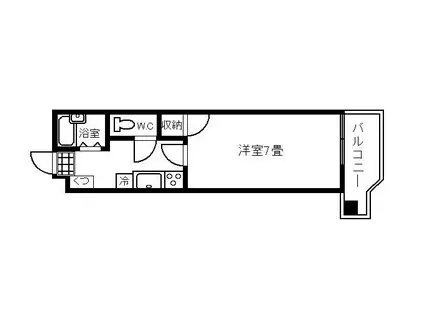 エスト平之町(1K/4階)の間取り写真