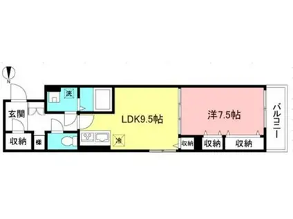 VICTOIRE(1LDK/4階)の間取り写真