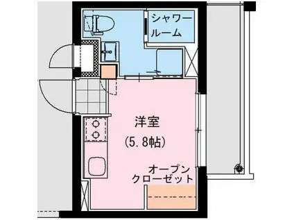 THE ROCK APT(ワンルーム/1階)の間取り写真