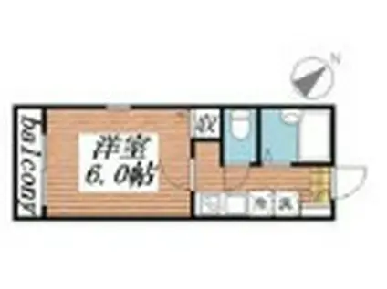 グリーンステージI(1K/2階)の間取り写真