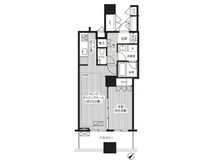 エアライズタワー(1LDK/7階)の間取り写真