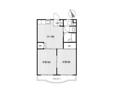 ヴィラコートFK(2DK/2階)の間取り写真