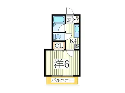 コーポスズヤ(1K/1階)の間取り写真
