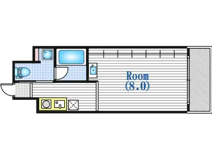 B.NAGAHORI(ワンルーム/6階)の間取り写真