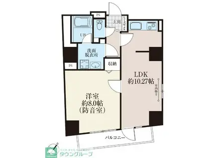 VORT 白山レジデンス(1LDK/9階)の間取り写真