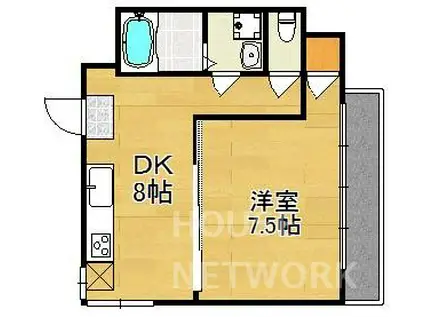 ヴィレッタ御苑前(1DK/1階)の間取り写真