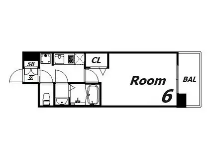 プレサンス神戸水木通ルミエス(1K/15階)の間取り写真
