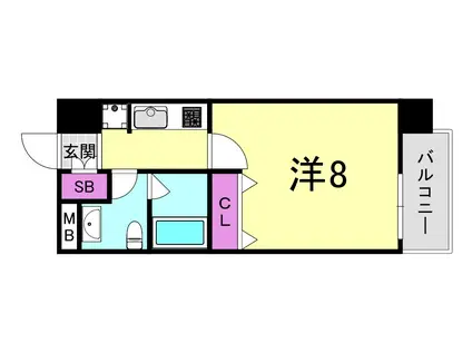 ディオレ・クレスト東心斎橋(1K/5階)の間取り写真