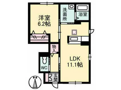 シャーメゾン晟(1LDK/1階)の間取り写真