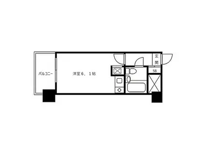 朝日プラザ上杉(ワンルーム/10階)の間取り写真