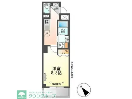 船橋市上山町店舗付きマンション(1K/3階)の間取り写真