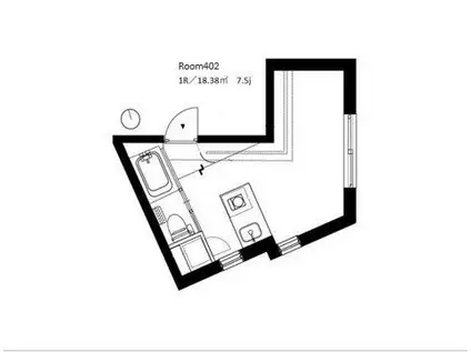 MM41922(ワンルーム/4階)の間取り写真