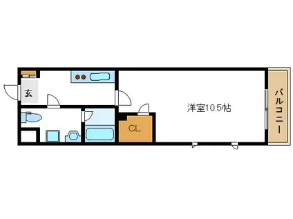 アリカ平井PRESSO(1K/4階)の間取り写真