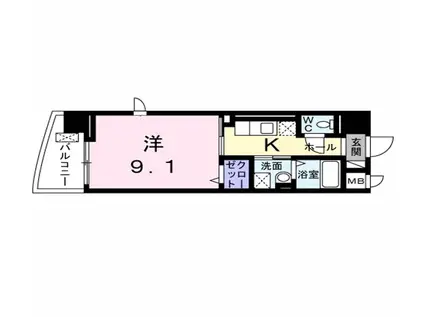 フェニックス(1K/7階)の間取り写真