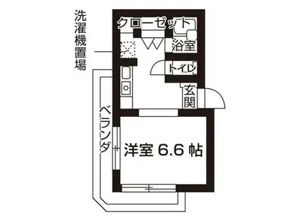 クレア高峯(1K/6階)の間取り写真