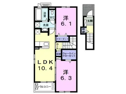 エルドリーム(2LDK/2階)の間取り写真
