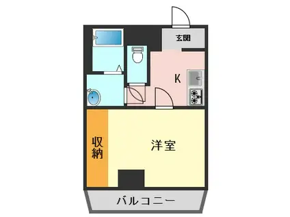 ラブリーII(1K/3階)の間取り写真