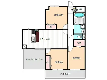 サカイGコート(3LDK/5階)の間取り写真
