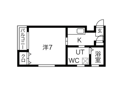 ミライエ長田(1K/3階)の間取り写真