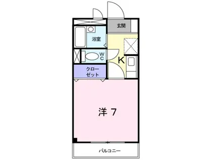 サンモール北川(1K/2階)の間取り写真