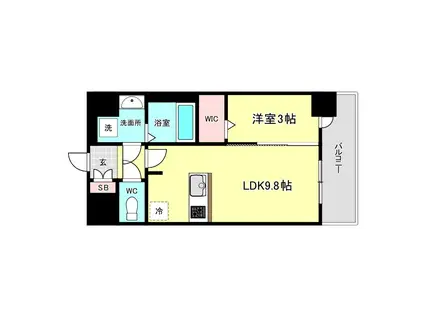 ミラージュパレス大阪ドームPROSPER(1LDK/2階)の間取り写真