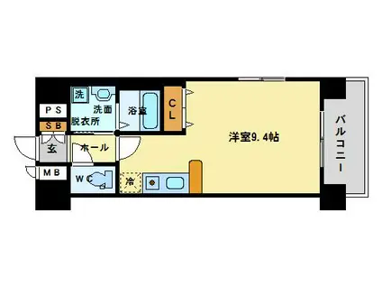 ランドマークシティ北梅田(ワンルーム/3階)の間取り写真