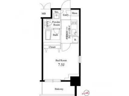 ロイズスクエア東陽町(1K/6階)の間取り写真