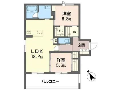 エクラージュ(2LDK/2階)の間取り写真