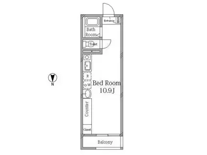 MQUARTO谷塚(ワンルーム/3階)の間取り写真