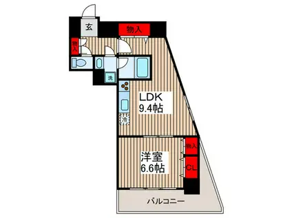 銀座レジデンス伍番館(1LDK/5階)の間取り写真