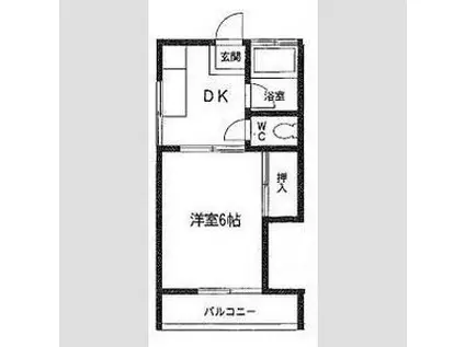 ジュネス光(1K/2階)の間取り写真